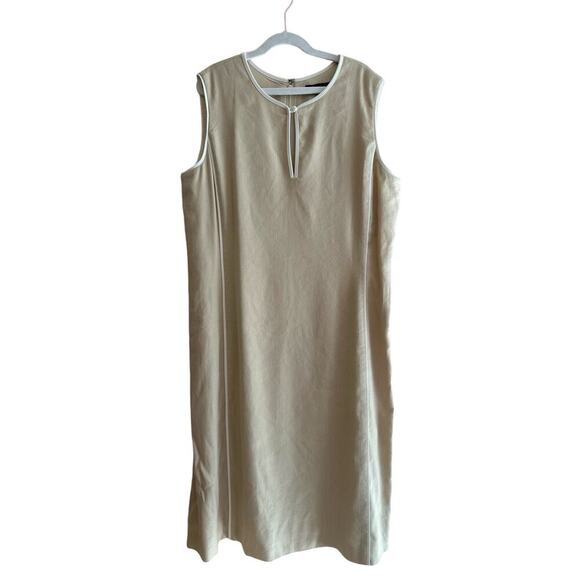Brooks Brothers Fully Lined Linen Cream Shift Dress Preppy Capsule Size 8 - Picture 1 of 6